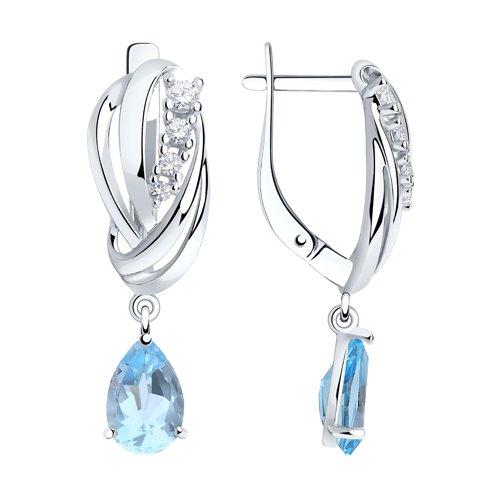 Серьги из серебра с топазами и фианитами SOKOLOV 92022257