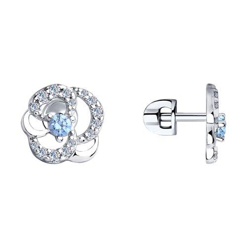 Серьги из серебра с фианитами SOKOLOV 94023573