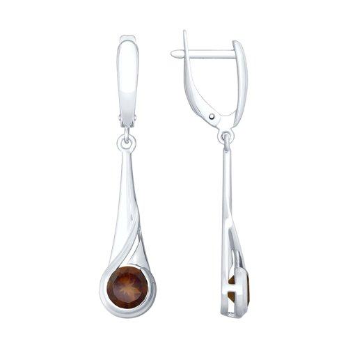 Серьги из серебра с раухтопазами SOKOLOV 92021923