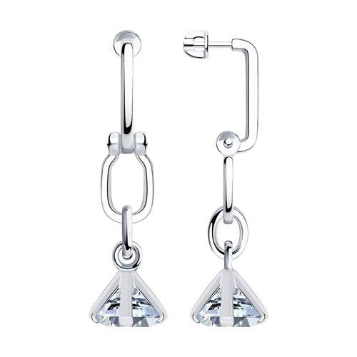 Серьги из серебра с фианитами SOKOLOV 94024115