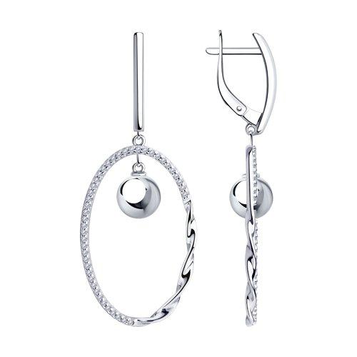 Серьги из серебра с фианитами SOKOLOV 94023920