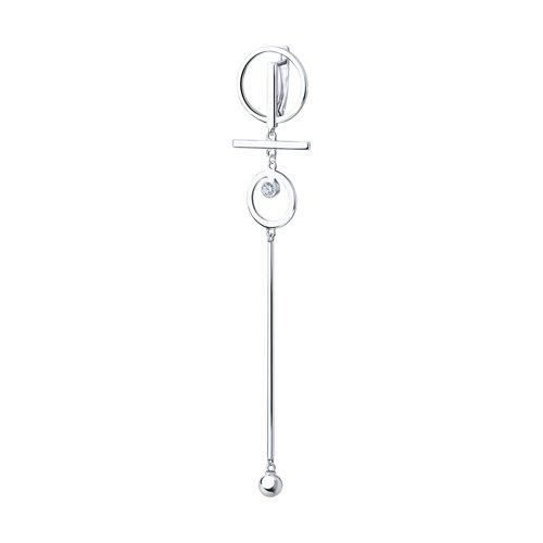 Серьга из серебра с фианитом SOKOLOV 94170093