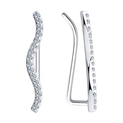 Серьги из серебра с фианитами SOKOLOV 94023860
