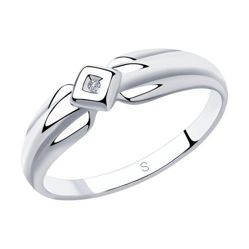 Кольцо из серебра с бриллиантом SOKOLOV 87010027 размеры - 16,5 17,5 18 18,5 19,5
