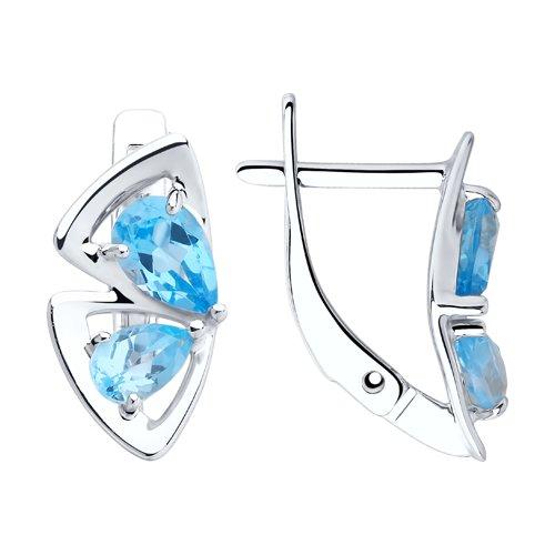 Серьги из серебра с топазами SOKOLOV 92022032