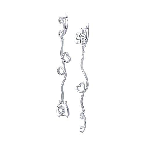 Серьги из серебра с фианитами SOKOLOV 94024064
