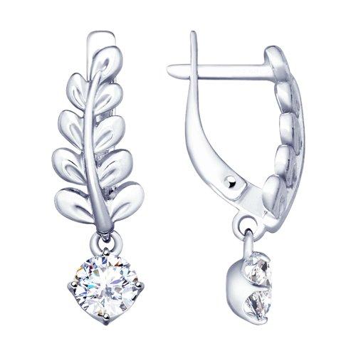 Серьги из серебра с фианитами SOKOLOV 94022740