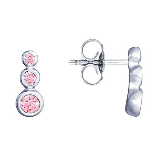 Серьги из серебра с фианитами SOKOLOV 94023160