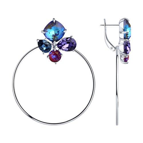 Серьги из серебра с голубыми кристаллами Swarovski SOKOLOV 94023888