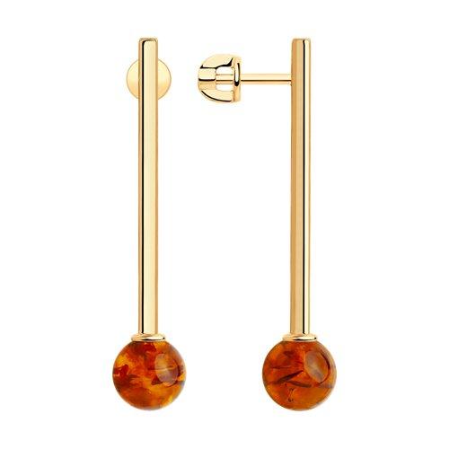 Серьги из серебра с янтарём SOKOLOV 83020089