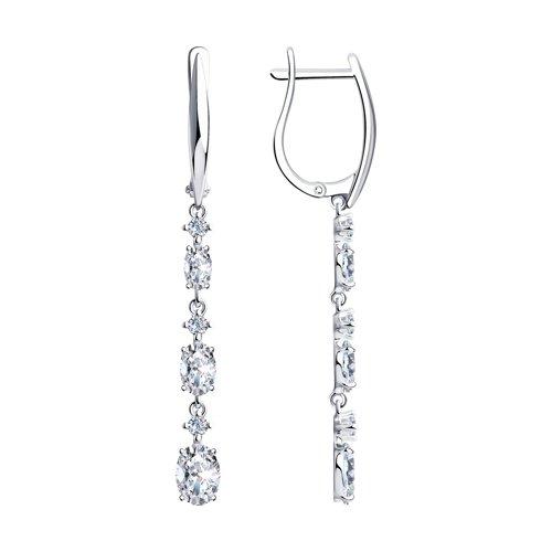 Серьги из серебра с фианитами SOKOLOV 94023961