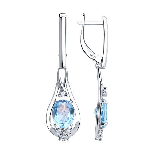 Серьги из серебра с топазами и фианитами SOKOLOV 92022277