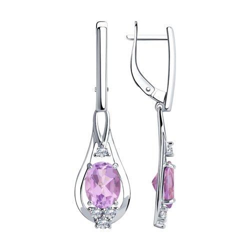 Серьги из серебра с аметистами и фианитами SOKOLOV 92022279