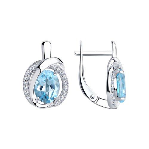 Серьги из серебра с топазами и фианитами SOKOLOV 92022266
