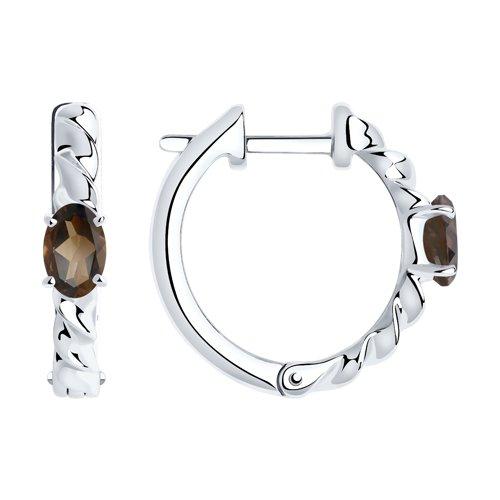 Серьги из серебра с раухтопазами SOKOLOV 92022283