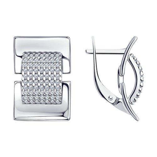 Серьги из серебра с фианитами SOKOLOV 94024118