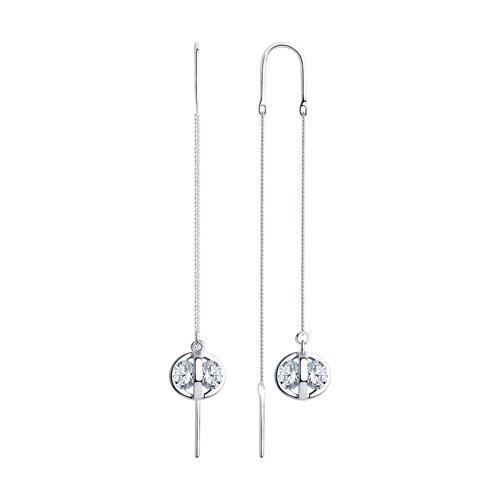 Серьги из серебра с фианитами SOKOLOV 94023597