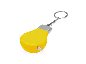 Брелок-рулетка для ключей Лампочка, желтый/серебристый, фото 2