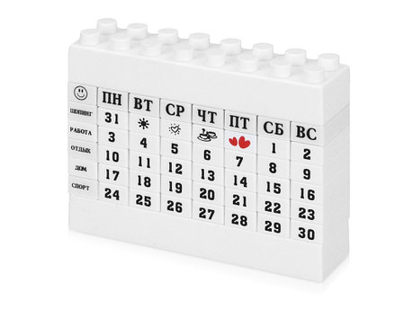 Вечный календарь в виде конструктора, белый, фото 2