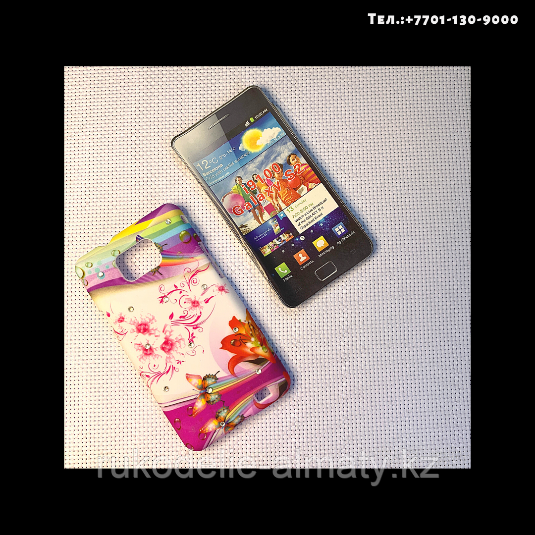 Чехол-крышка на телефон Samsung Galaxy S2/ i9100 бабочки с лилией - фото 1 - id-p76757466