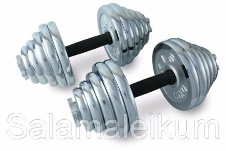 ГАНТЕЛИ РАЗБОРНЫЕ ХРОМИРОВАННЫЕ 40 КГ (2*20)
