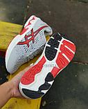 Кроссовки asics серые с красными узорами, фото 4