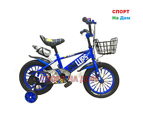 Велосипед Phillips на 2-3 года с холостым ходом рама 12 (синий)