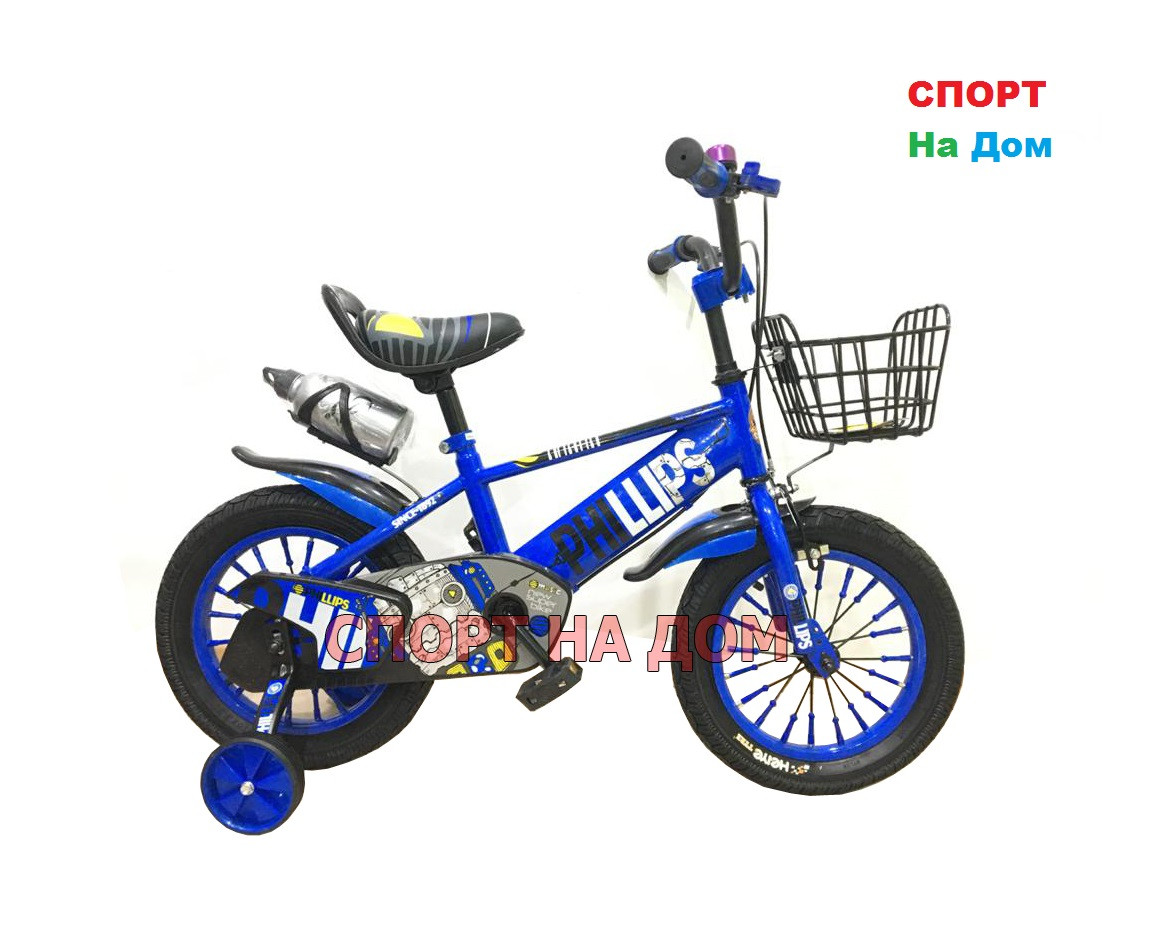 Велосипед Phillips на 2-3 года с холостым ходом рама 12 (синий) - фото 1 - id-p76774249