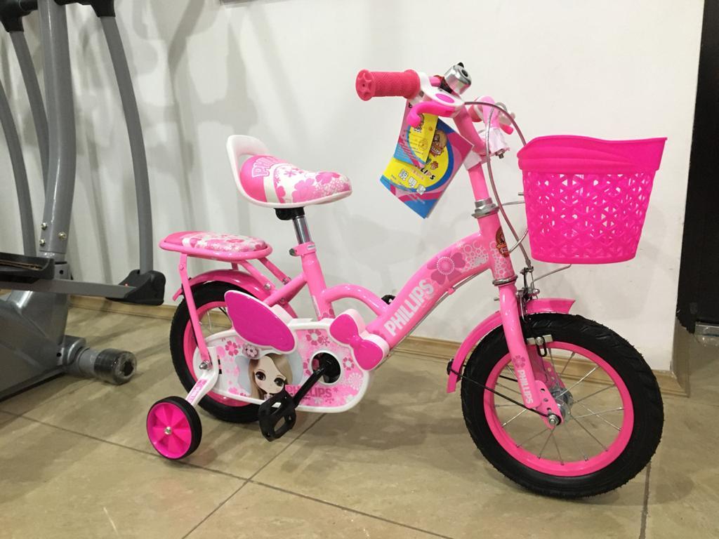 Детский оригинальный велосипед Phillips для девочек "Принцесса" рама 14 (цвет -розовый) - фото 2 - id-p76774252