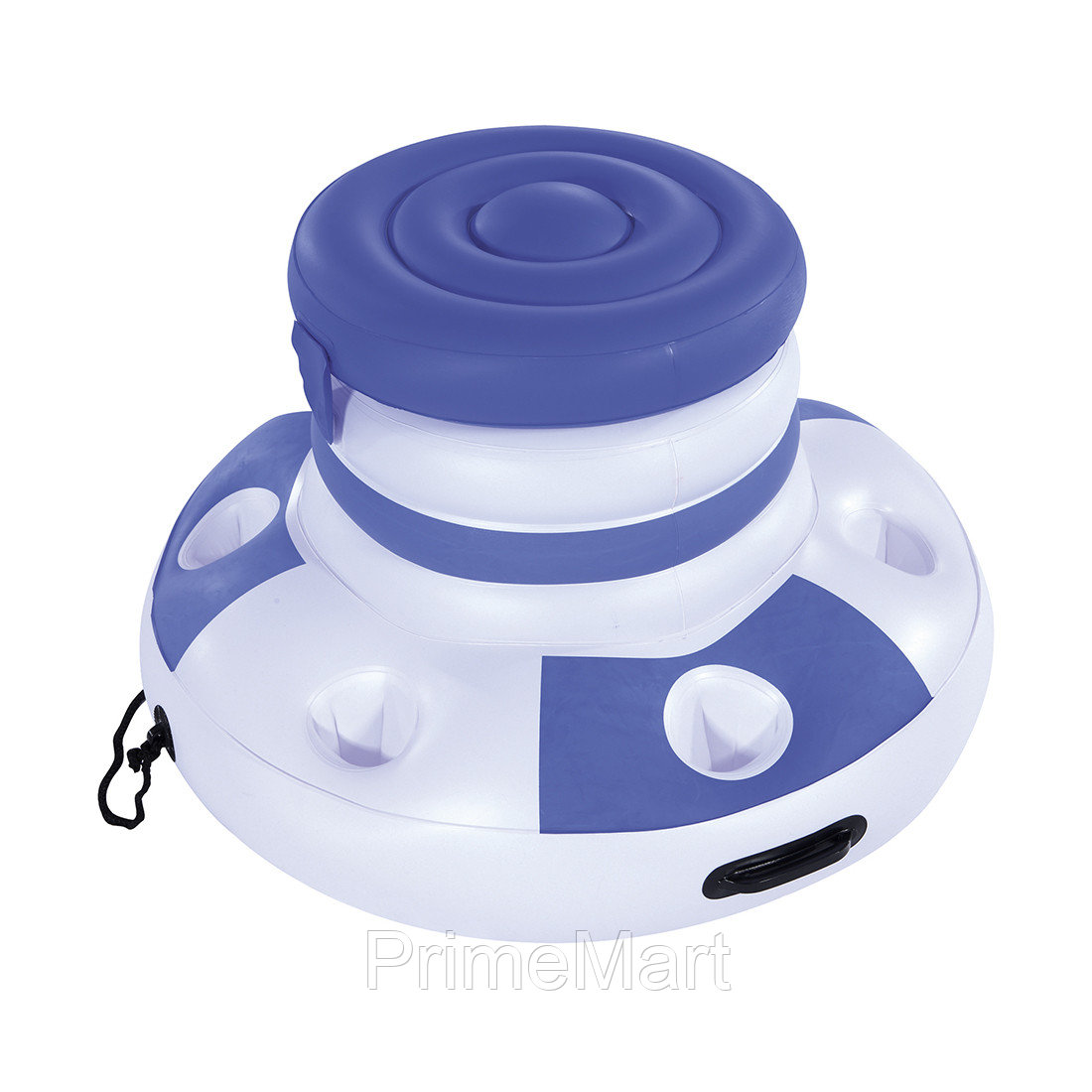 Надувной плавающий термоконтейнер для напитков CoolerZ Floating Cooler 70 см, BESTWAY, 43117, Винил, Объем 12 л., 6 подстаканников, Бело-Синий,