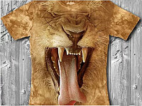 Лев зевает молодежная мужская варенка футболка 3D