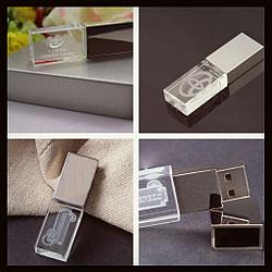 Промо флешка с подсветкой (стекло) 4, 8, 16, 32, 64 гб