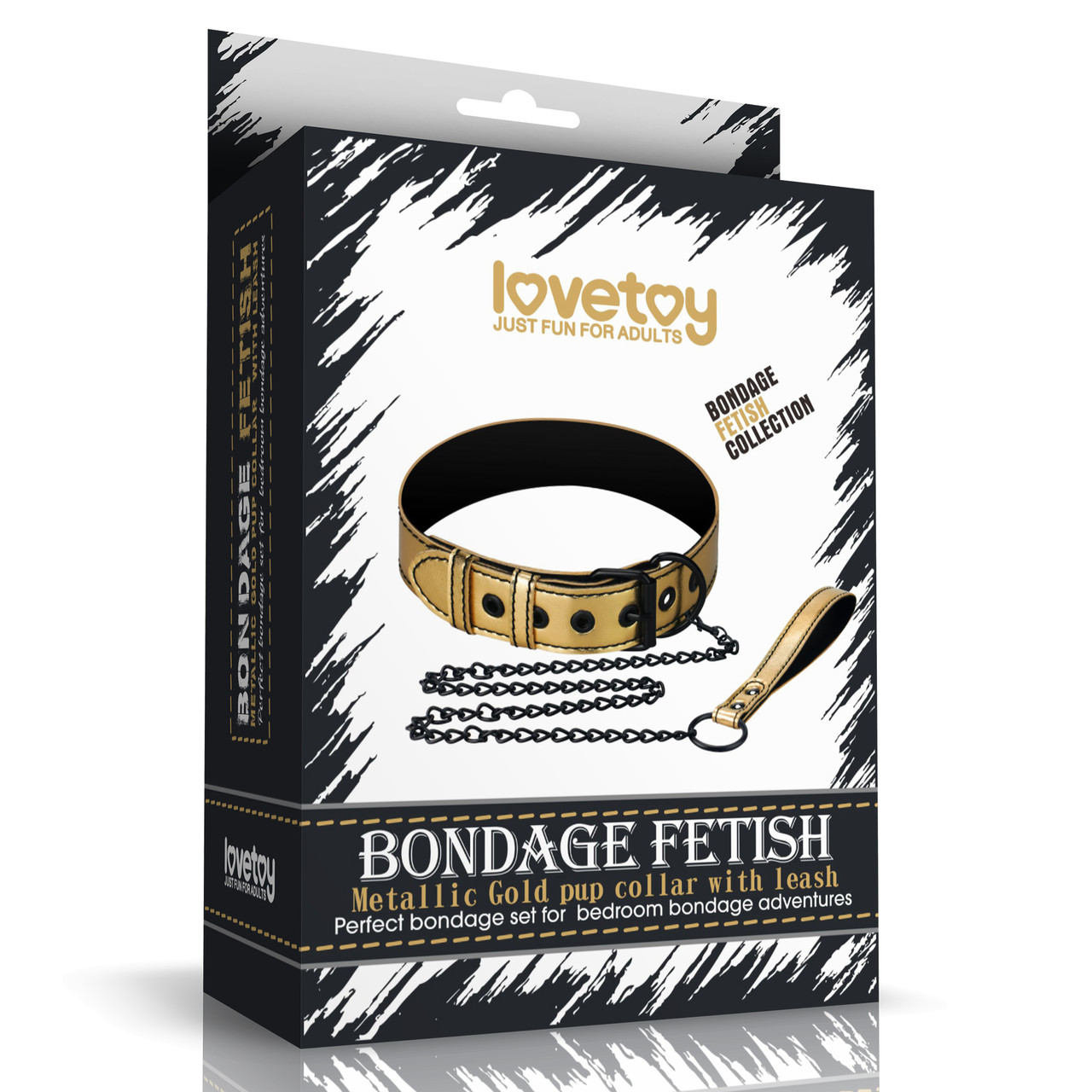 Ошейник с поводком Bondage Fetish Gold