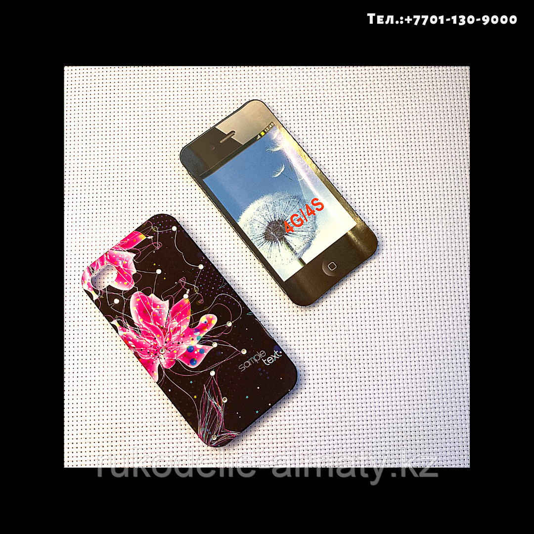 Чехол-крышка на телефон iPhone 4S цветы на черном - фото 1 - id-p76793981
