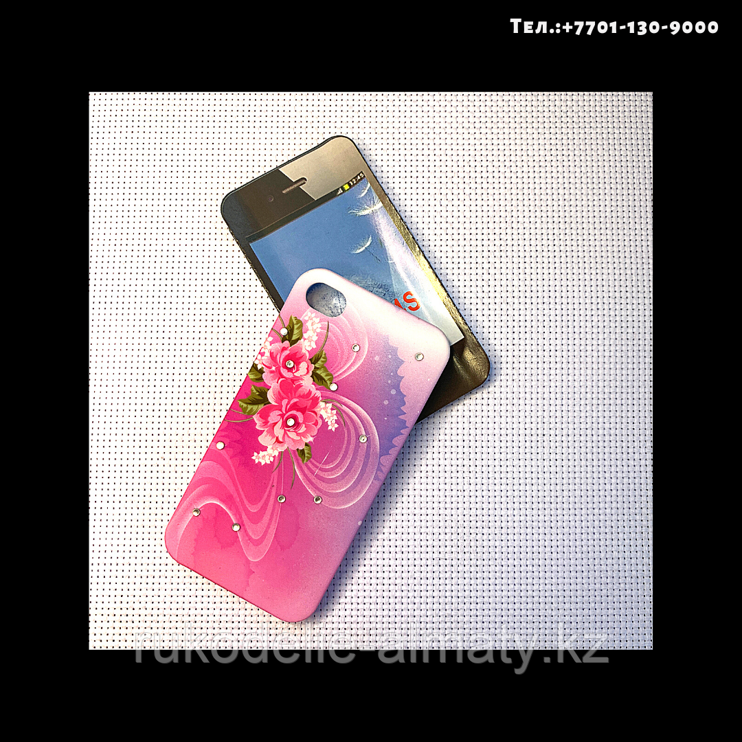 Чехол-крышка на телефон iPhone 4S цветы на розовом - фото 2 - id-p76793985
