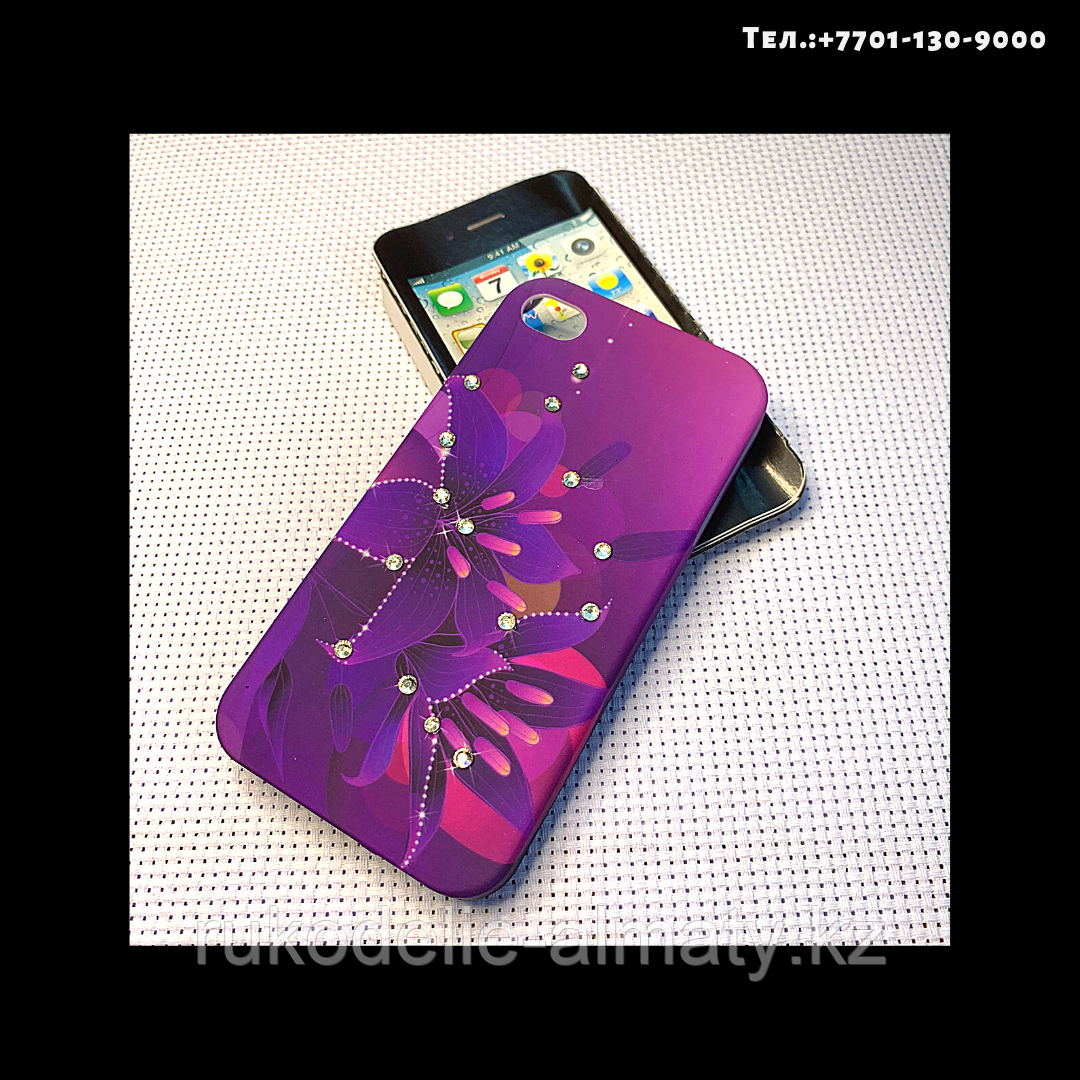 Чехол-крышка на телефон iPhone 4S фиолетовый фон - фото 1 - id-p76793991