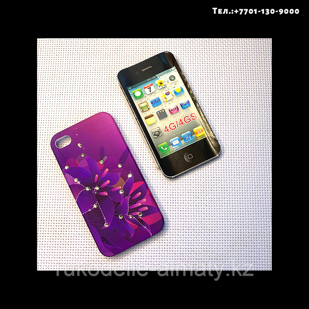 Чехол-крышка на телефон iPhone 4S фиолетовый фон - фото 2 - id-p76793991