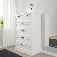 Комод с 6 ящиками СОНГЕСАНД белый 82x126 см ИКЕА, IKEA, фото 2