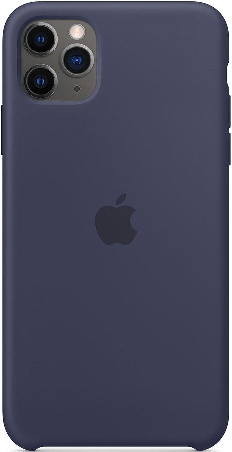 Оригинальный силиконовый чехол для Apple iPhone 11 Pro Max Midnight Blue (MWYW2ZM/A), фото 1
