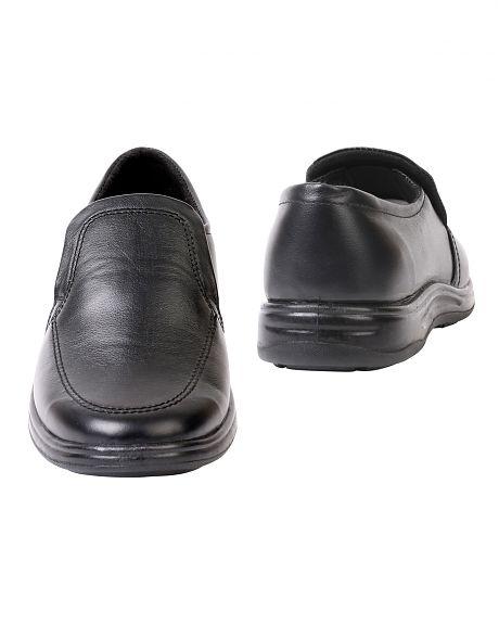 Туфли мужские на резинке черные иск. кожа - фото 4 - id-p76807679
