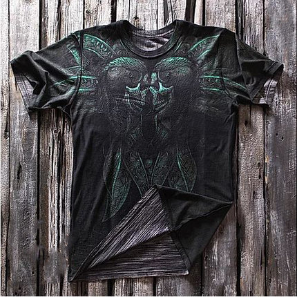 «Черный камикадзе» тотальная четырехсторонняя футболка мужская, фото 2