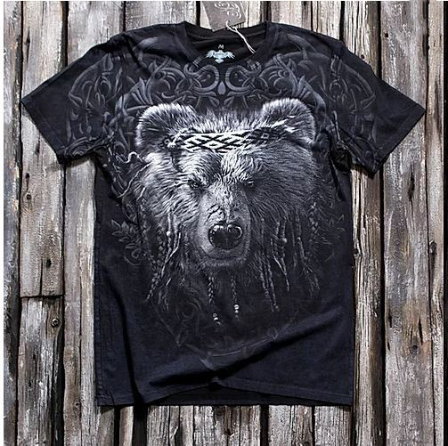 «Мудрый медведь» тотальная футболка мужская