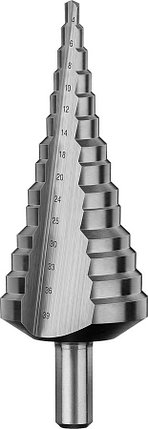 Сверло ступенчатое ЗУБР, 4-39 мм, 14 ступеней, Р6М5, серия "Профессионал" (29670-4-39-14_z01), фото 2