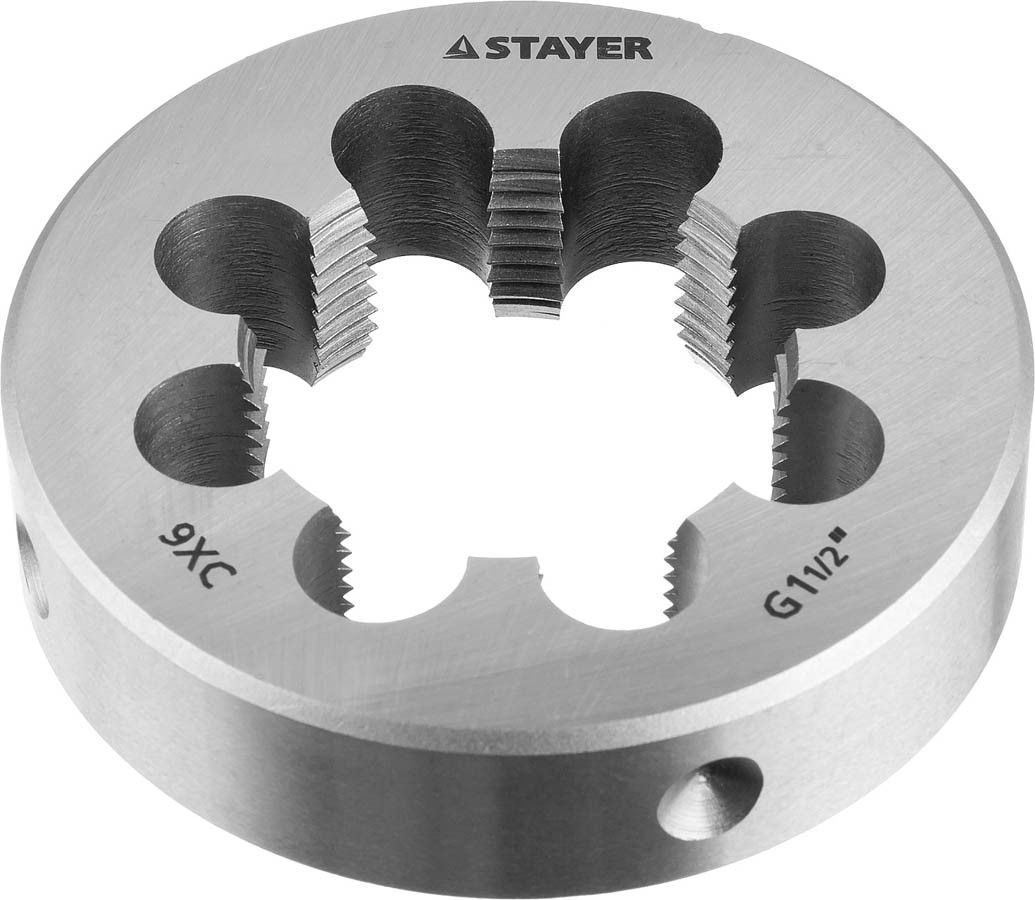 STAYER сталь 9ХС, для трубной резьбы G 1 1/2", плашка круглая ручная MaxCut (28029-3/2) - фото 1 - id-p76809675