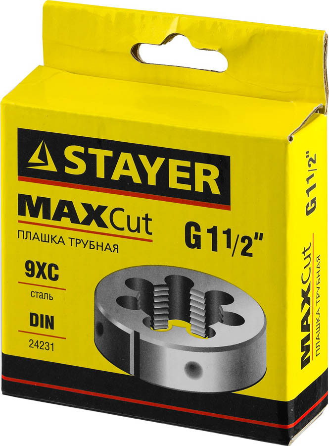 STAYER сталь 9ХС, для трубной резьбы G 1 1/2", плашка круглая ручная MaxCut (28029-3/2) - фото 2 - id-p76809675