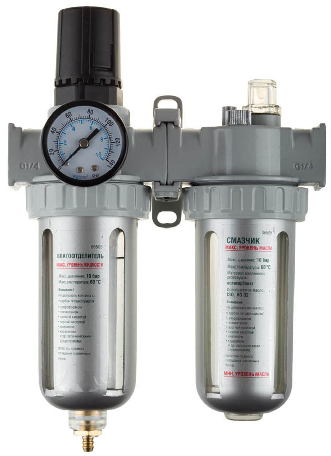KRAFTOOL набор аксессуаров для пневмосистем, водоотделитель, манометр и смазчик (06505) - фото 1 - id-p76810046