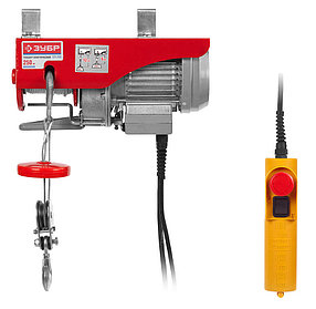 Тельфер электрический ЗУБР, 0,25 т (без полиспаста 0,125 т), канатный (ЗЭТ-250)