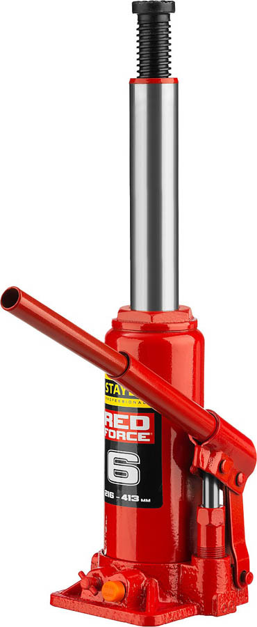 Домкрат бутылочный Stayer, 6 т., 216-413 мм, в кейсе, серия "Red force" (43160-6-K_z01) - фото 2 - id-p76810506