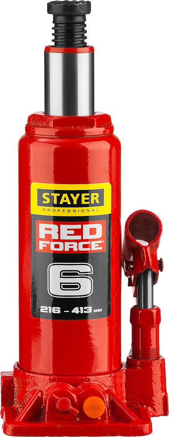 Домкрат бутылочный Stayer, 6 т., 216-413 мм, серия "Red force" (43160-6_z01) - фото 3 - id-p76810507