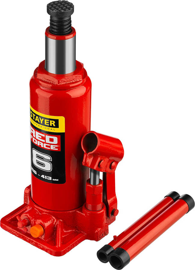 Домкрат бутылочный Stayer, 6 т., 216-413 мм, серия "Red force" (43160-6_z01) - фото 4 - id-p76810507